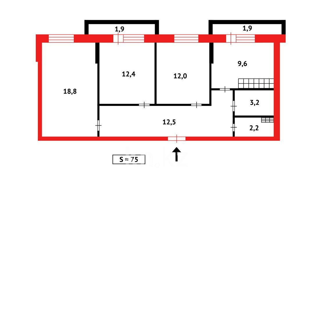 Продажа 3-комнатной квартиры, 74 м² в Караганде - фото 22