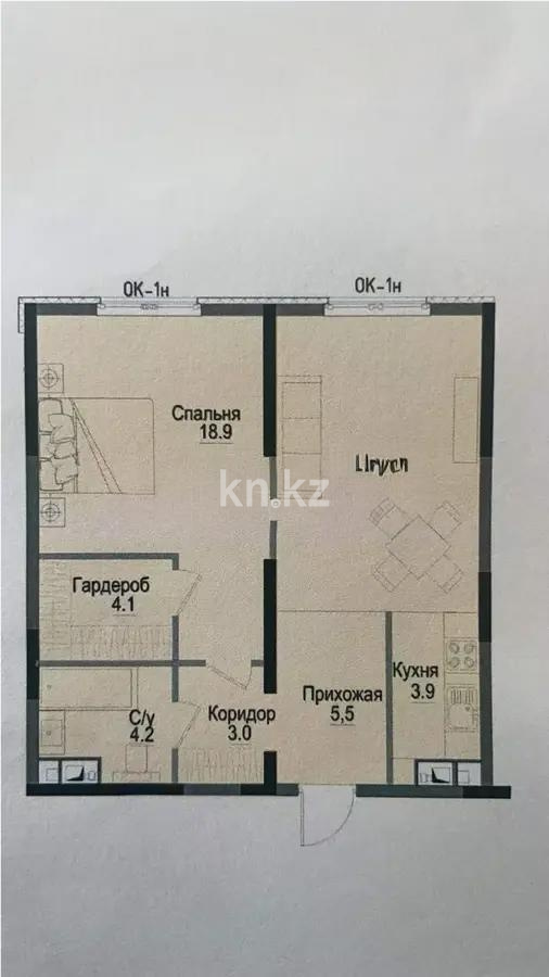 Продажа 2-комнатной квартиры, 59.3 м² в Алматы