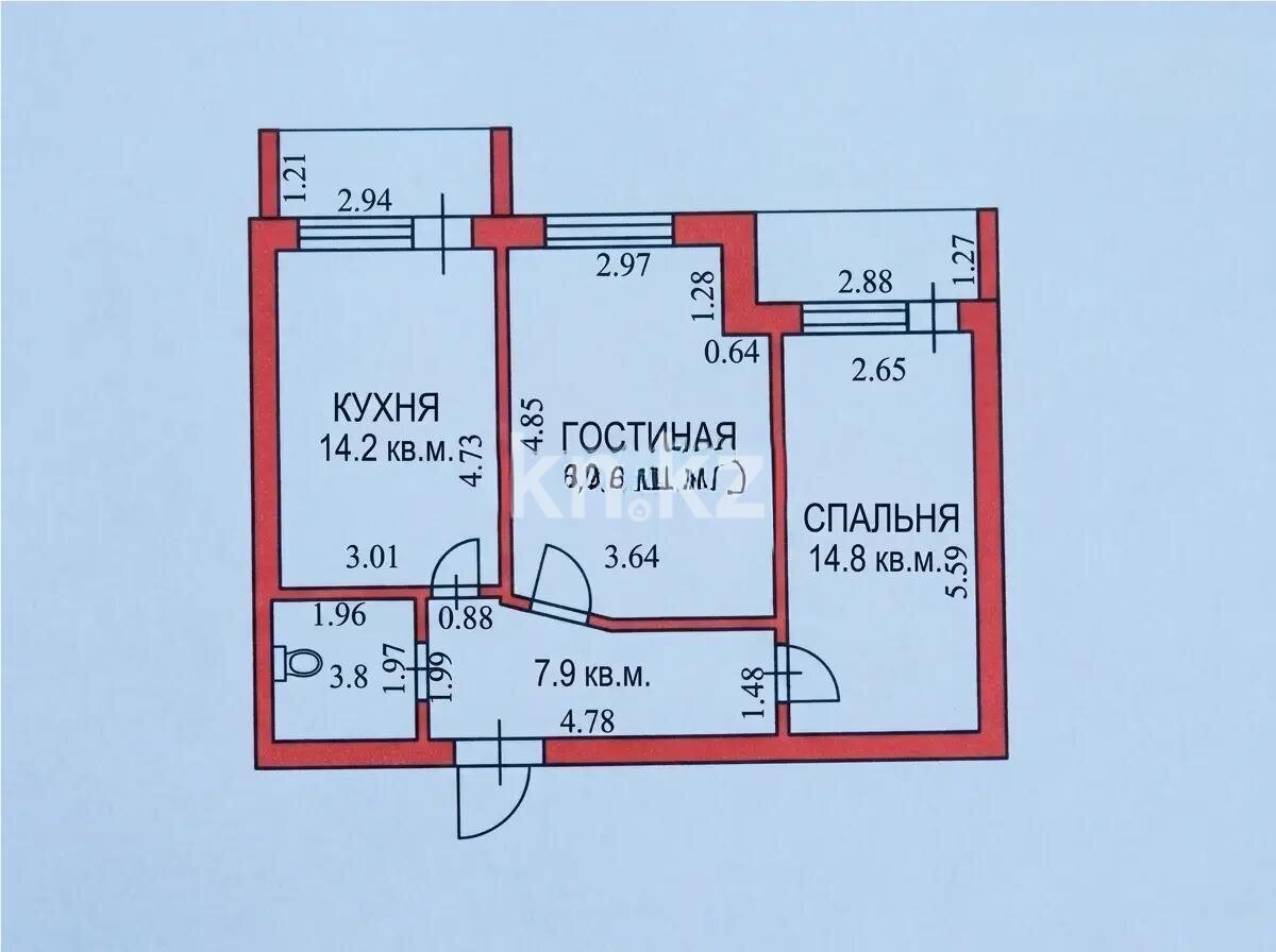 Продажа 2-комнатной квартиры, 61.4 м² в Астане - фото 5