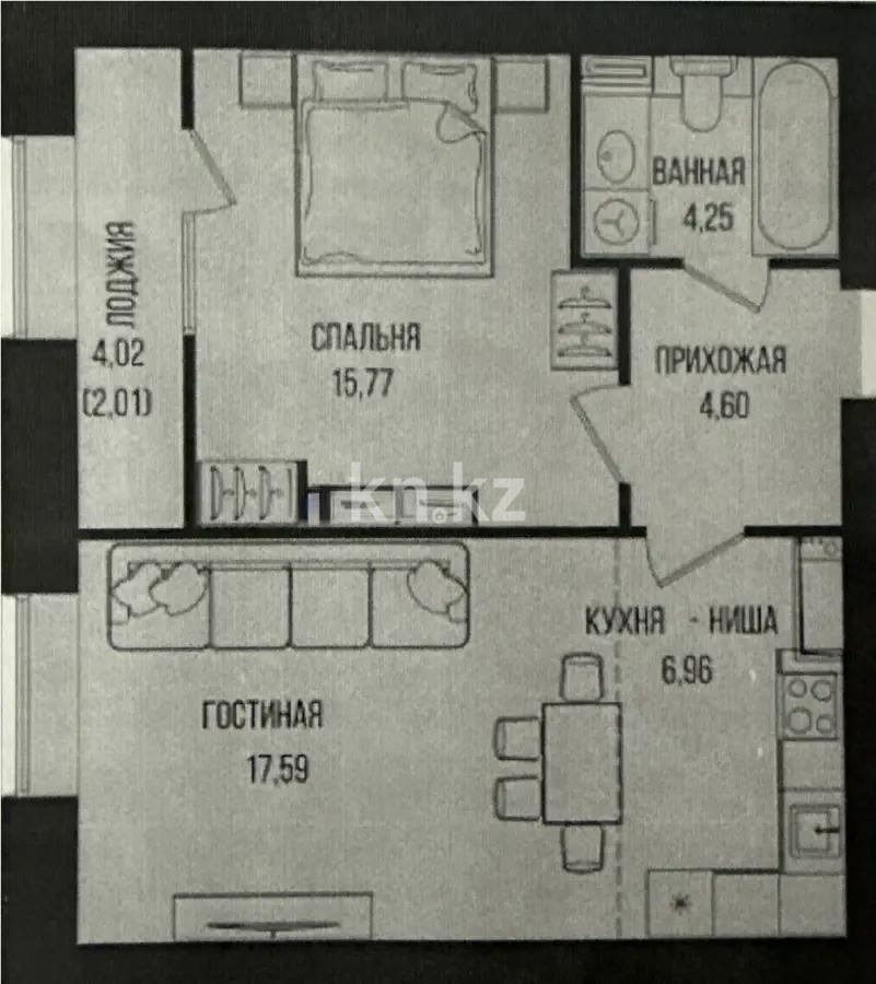 Продажа 2-комнатной квартиры, 51 м², ул. Серкебаева, дом  49 в Астане