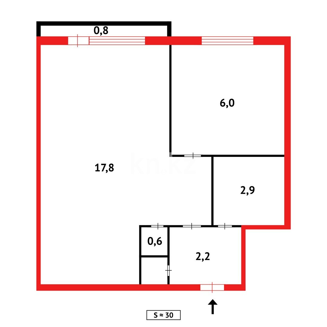 Продажа 1-комнатной квартиры, 31 м² в Темиртау - фото 8