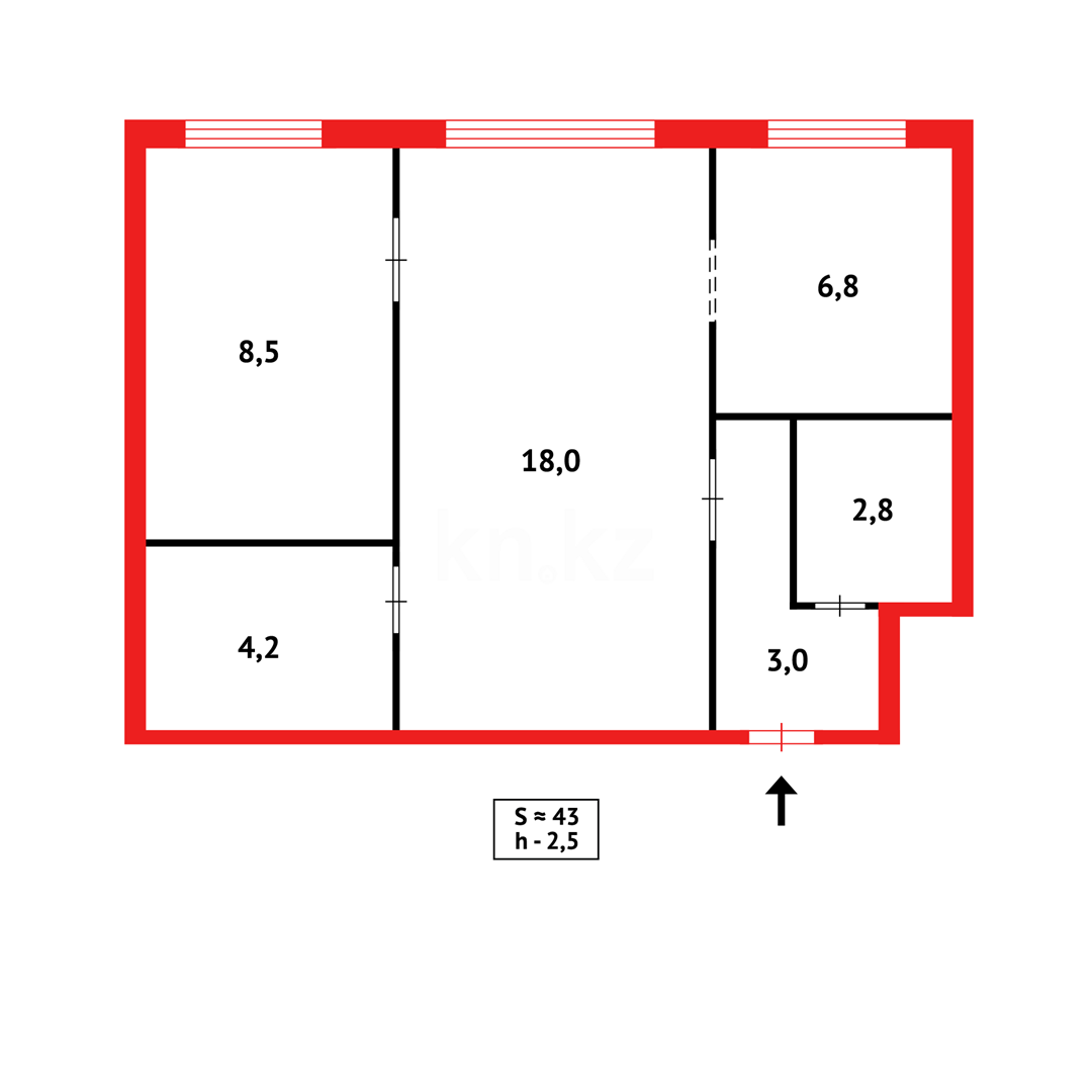 Продажа 2-комнатной квартиры, 46 м², пр. Республики в Темиртау - фото 10
