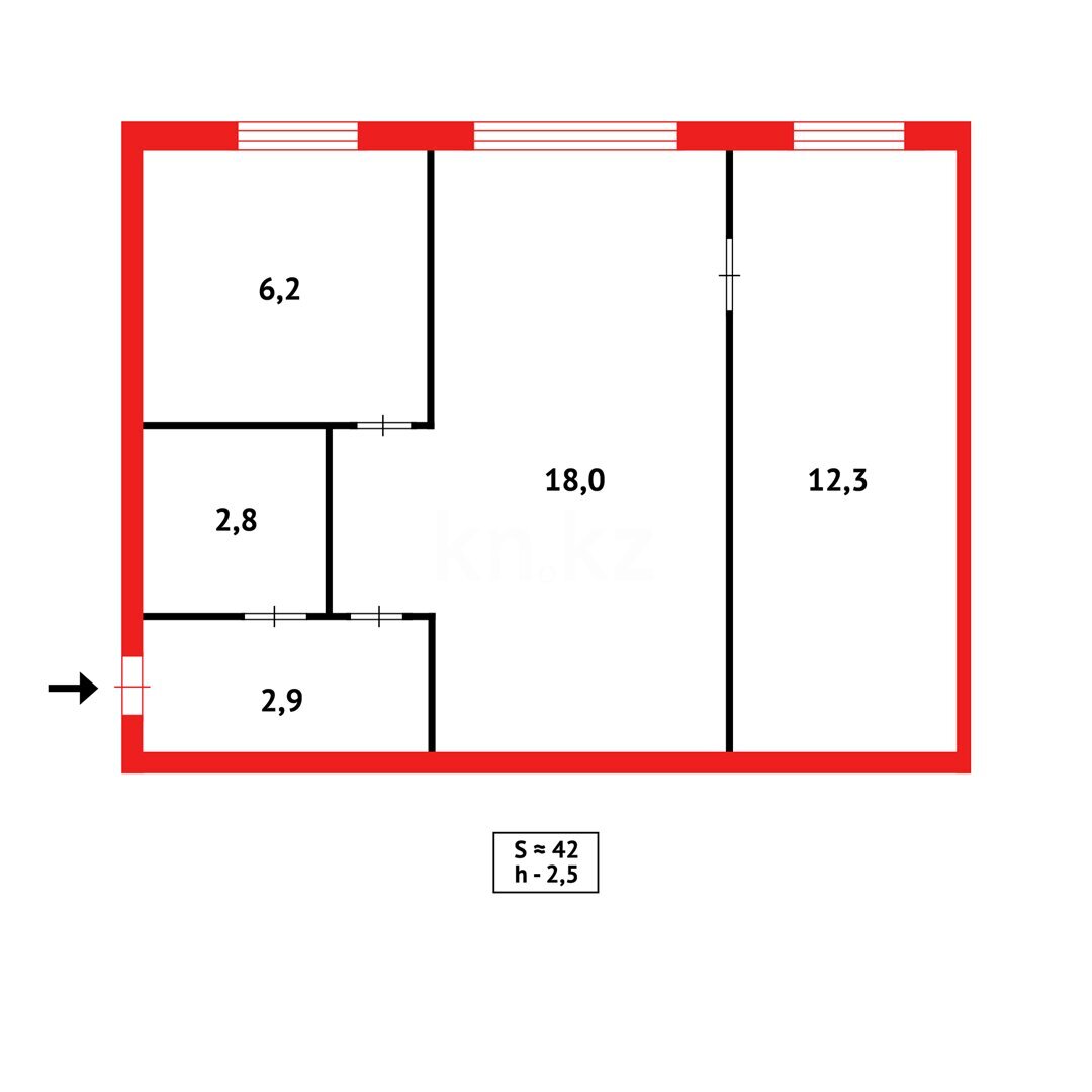 Продажа 2-комнатной квартиры, 48 м² в Караганде - фото 6