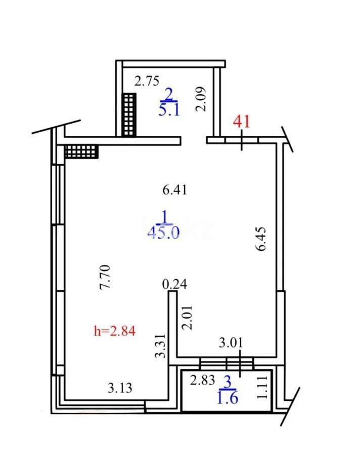 Продажа 1-комнатной квартиры, 51.8 м², пр. Рыскулова, дом  103/7 стр в Алматы - фото 3