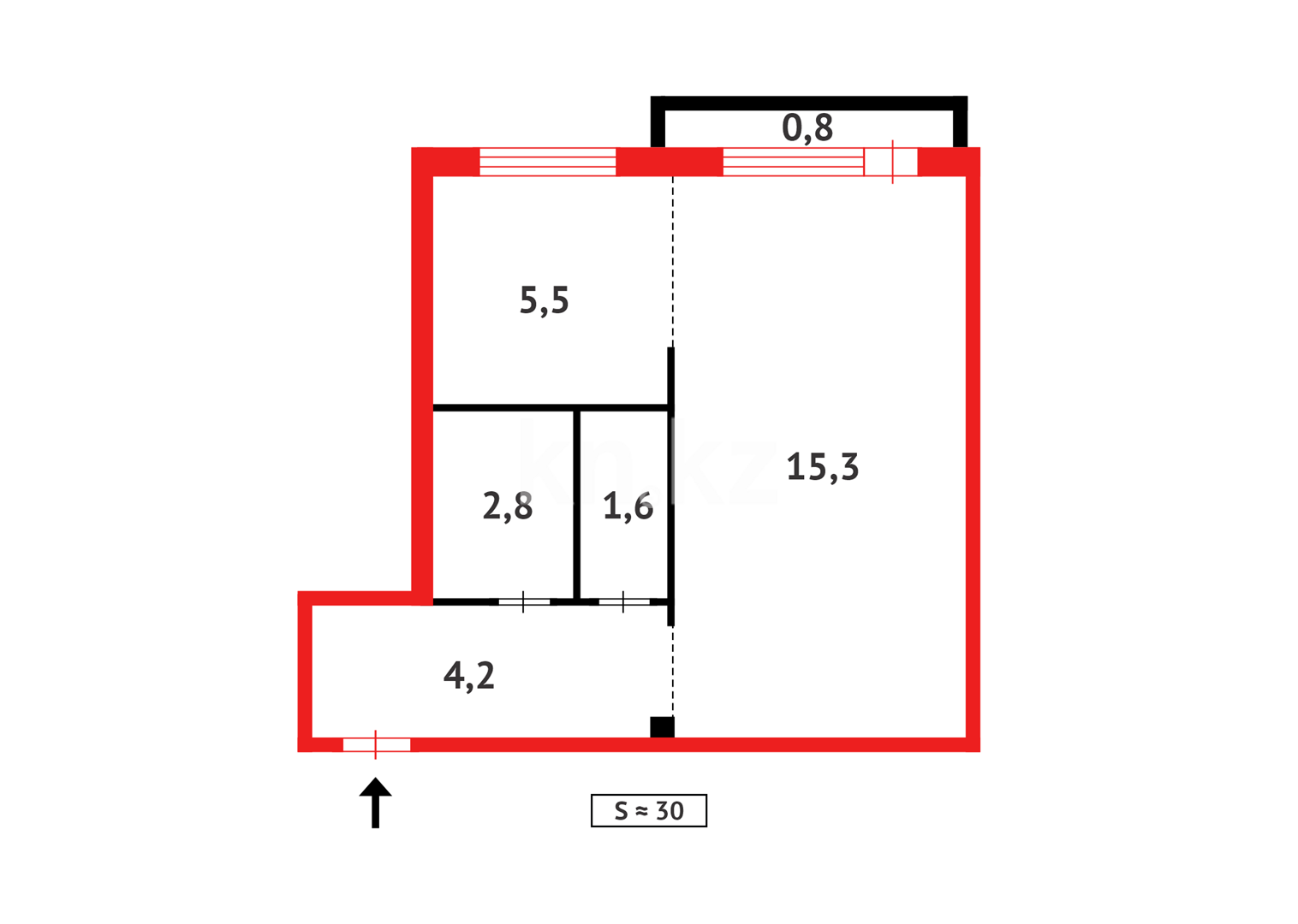 Продажа 1-комнатной квартиры, 30 м², пр. Бухар-жырау в Караганде - фото 10