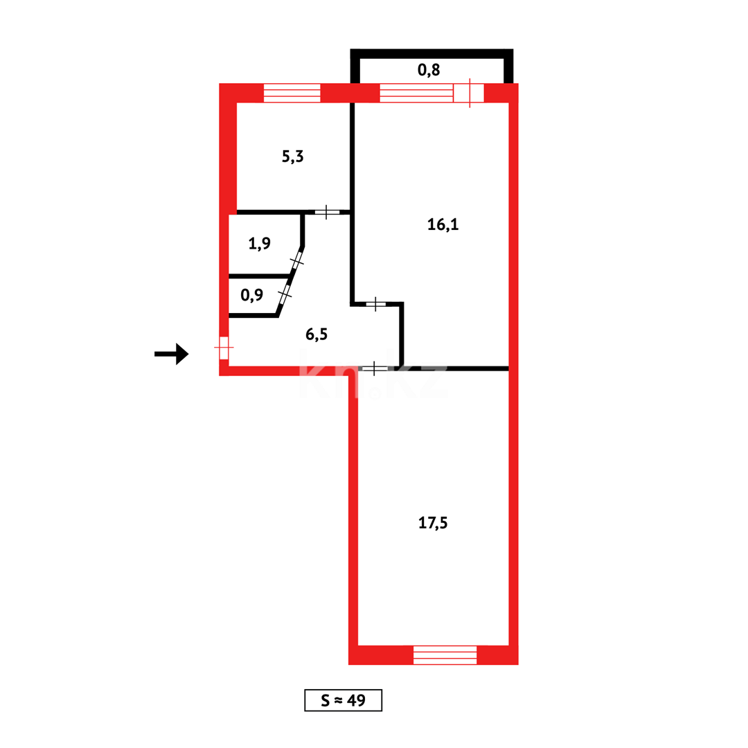 Продажа 2-комнатной квартиры, 48 м² в Темиртау - фото 13