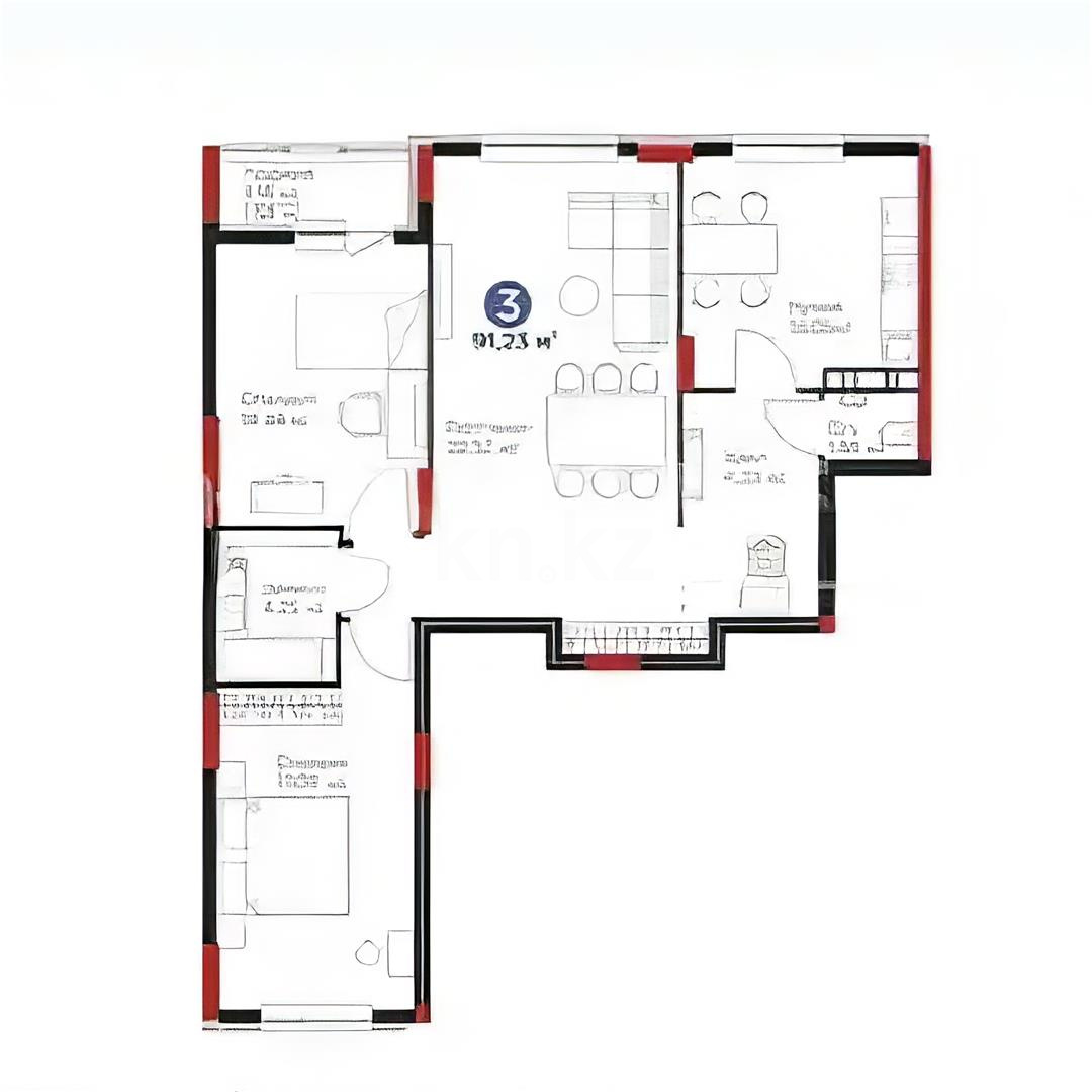 Продажа 3-комнатной квартиры, 91 м² в Астане - фото 6