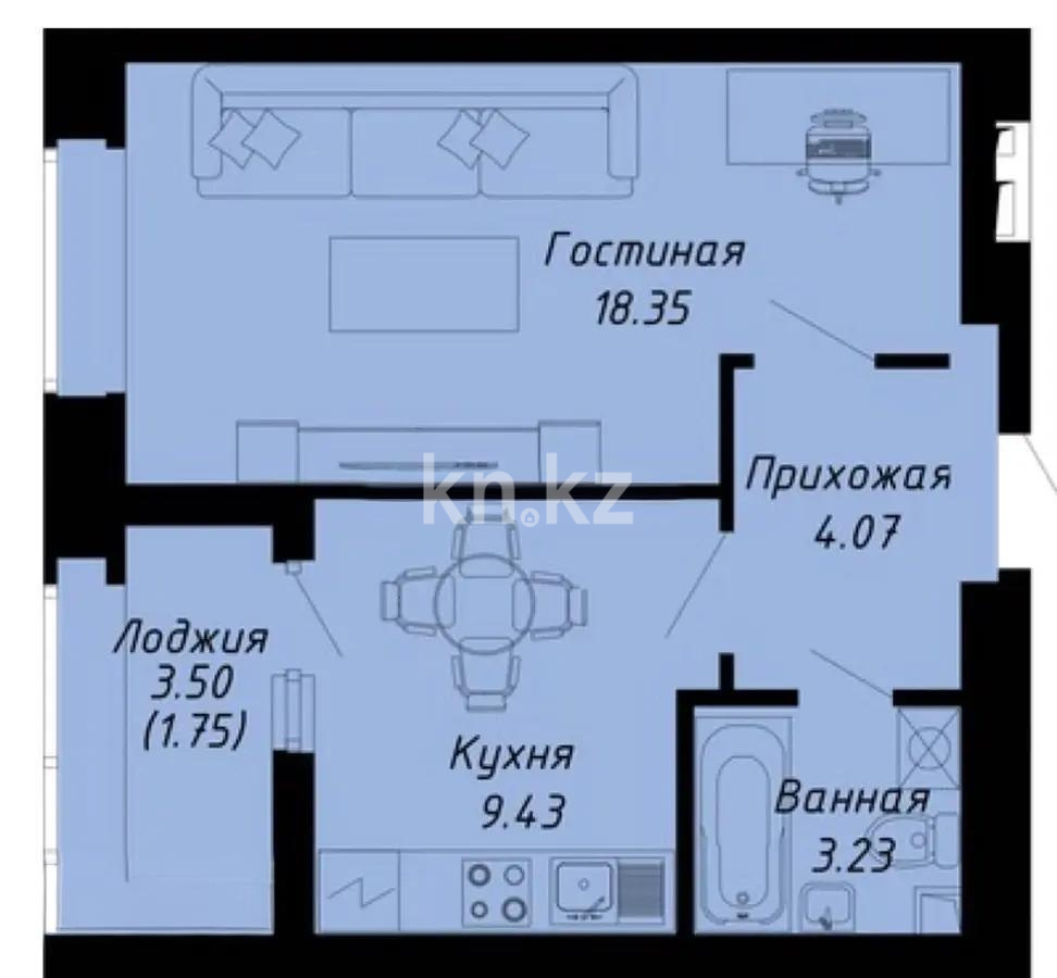 Продажа 1-комнатной квартиры, 36.83 м² в Астане