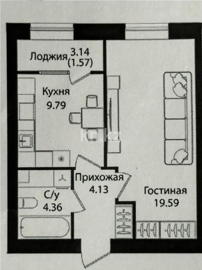 Продажа 1-комнатной квартиры, 40 м², ул. Е-15, дом  16 в Астане