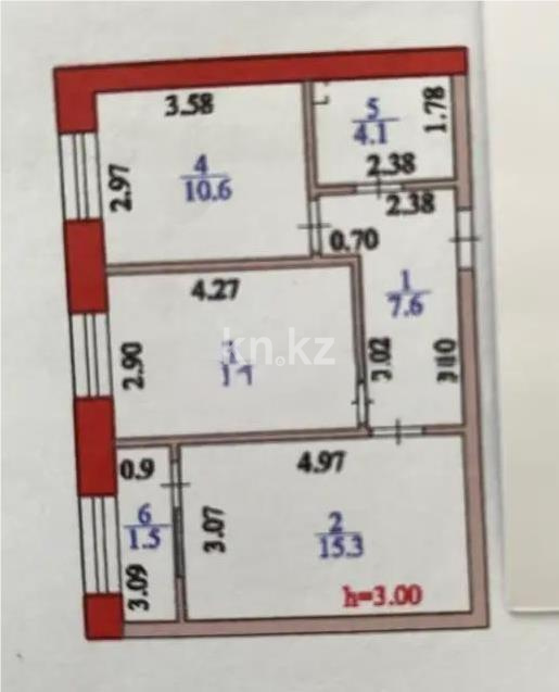 Продажа 2-комнатной квартиры, 52 м² в Астане