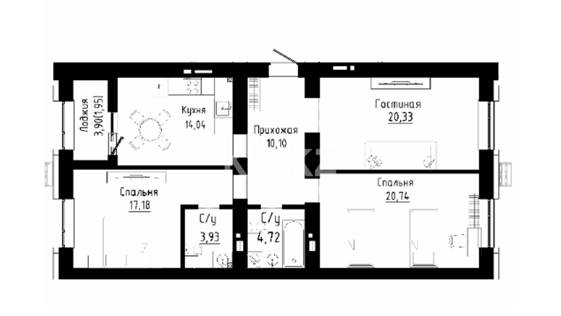 ЖК Ayala, 3-комнатная, цена 60 908 450 ₸, 655 000 ₸&nbsp;/&nbsp;м²