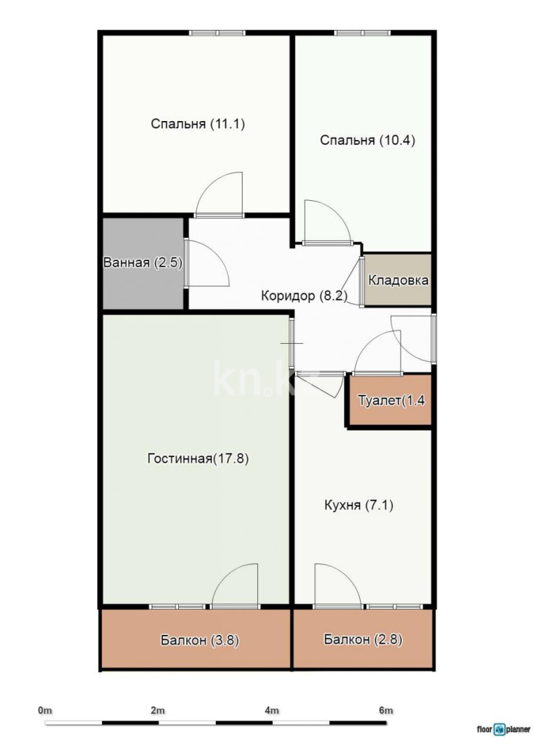 Продажа 3-комнатной квартиры, 70 м² в Шымкенте - фото 14
