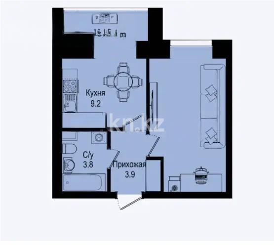 Продажа 1-комнатной квартиры, 34 м² в Астане