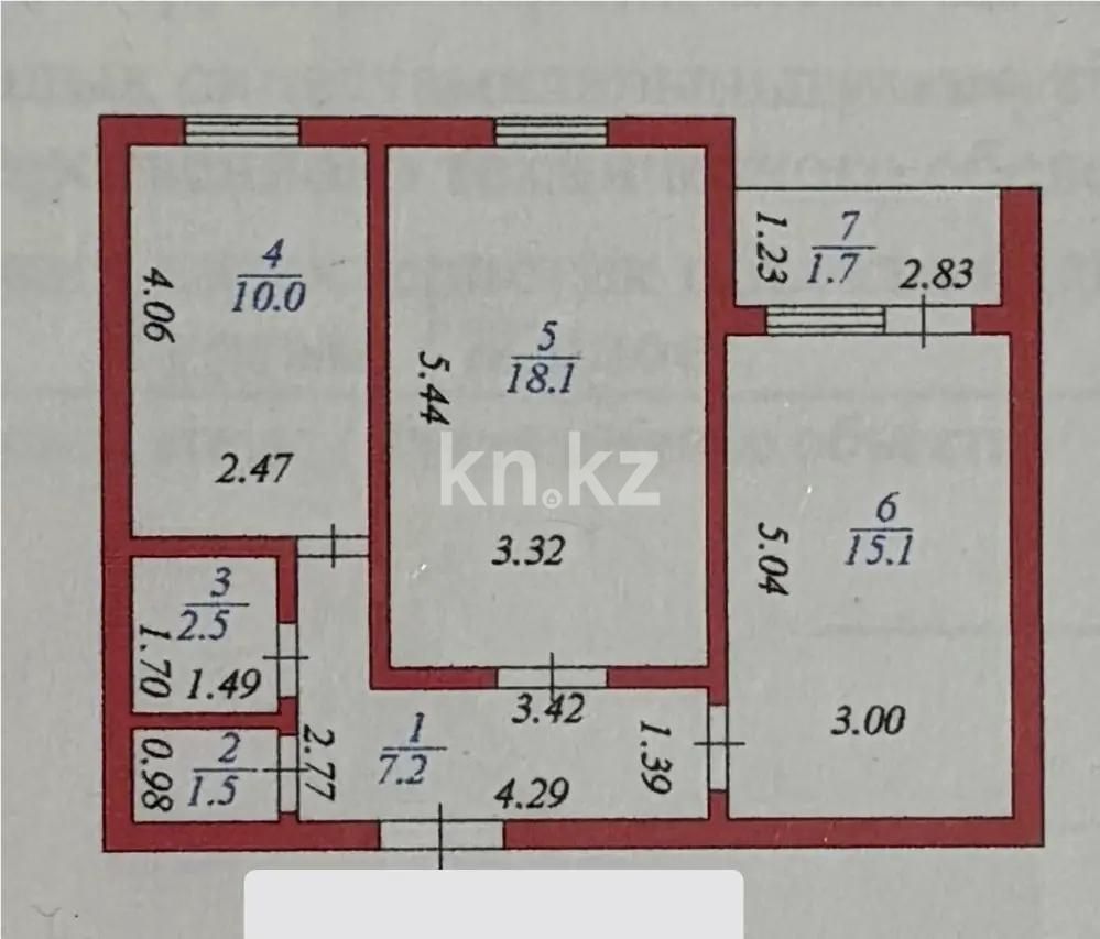 Продажа 2-комнатной квартиры, 56.1 м² в Астане