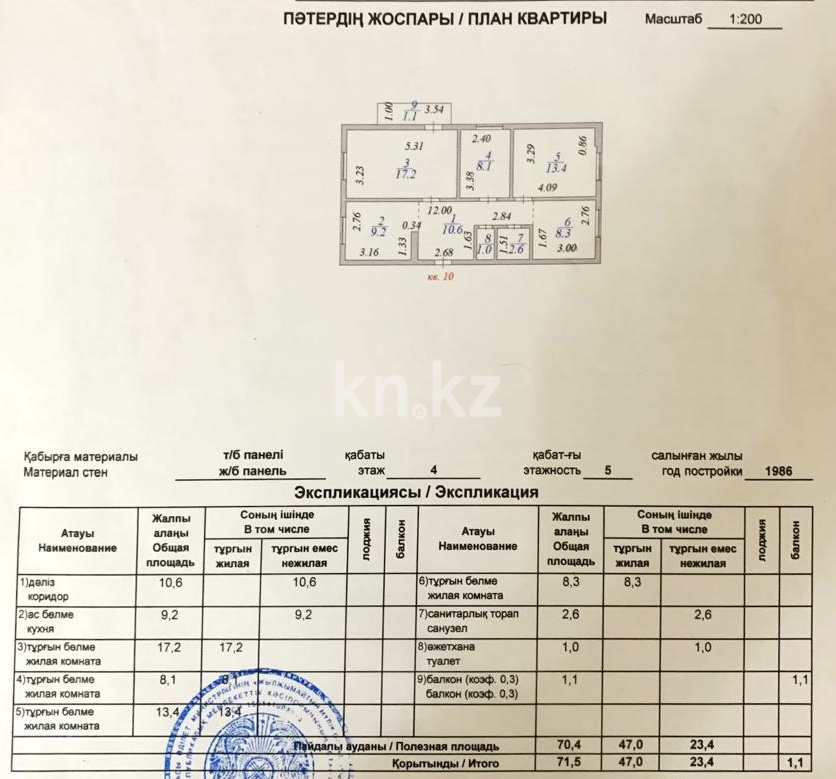 Продажа 4-комнатной квартиры, 71.5 м², ул. Конституции, дом  21 - К. Байсеитовой в Астане - фото 11
