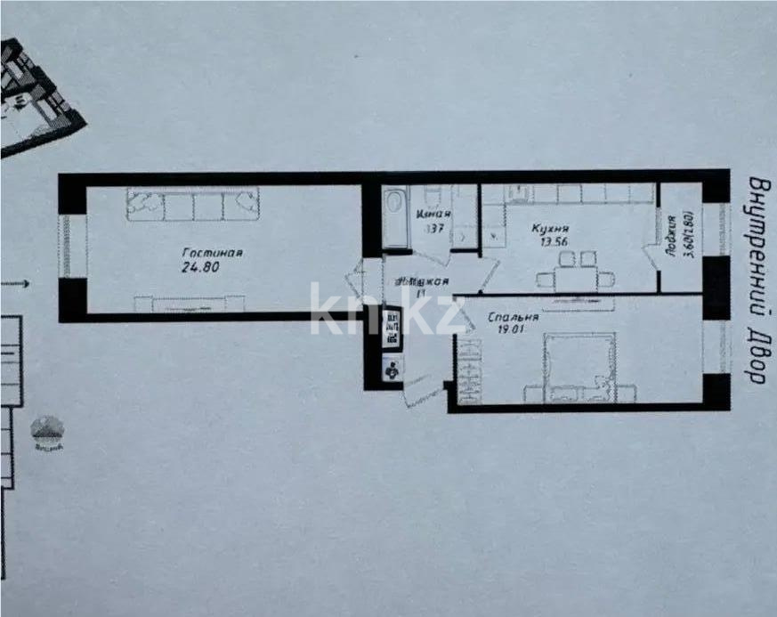 Продажа 2-комнатной квартиры, 70 м² в Астане