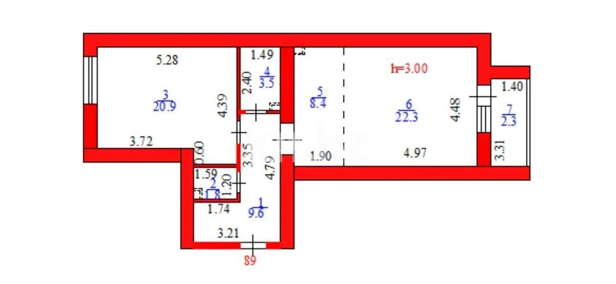 Продажа 2-комнатной квартиры, 68.8 м², ул. Жошы хана, дом  13 в Астане