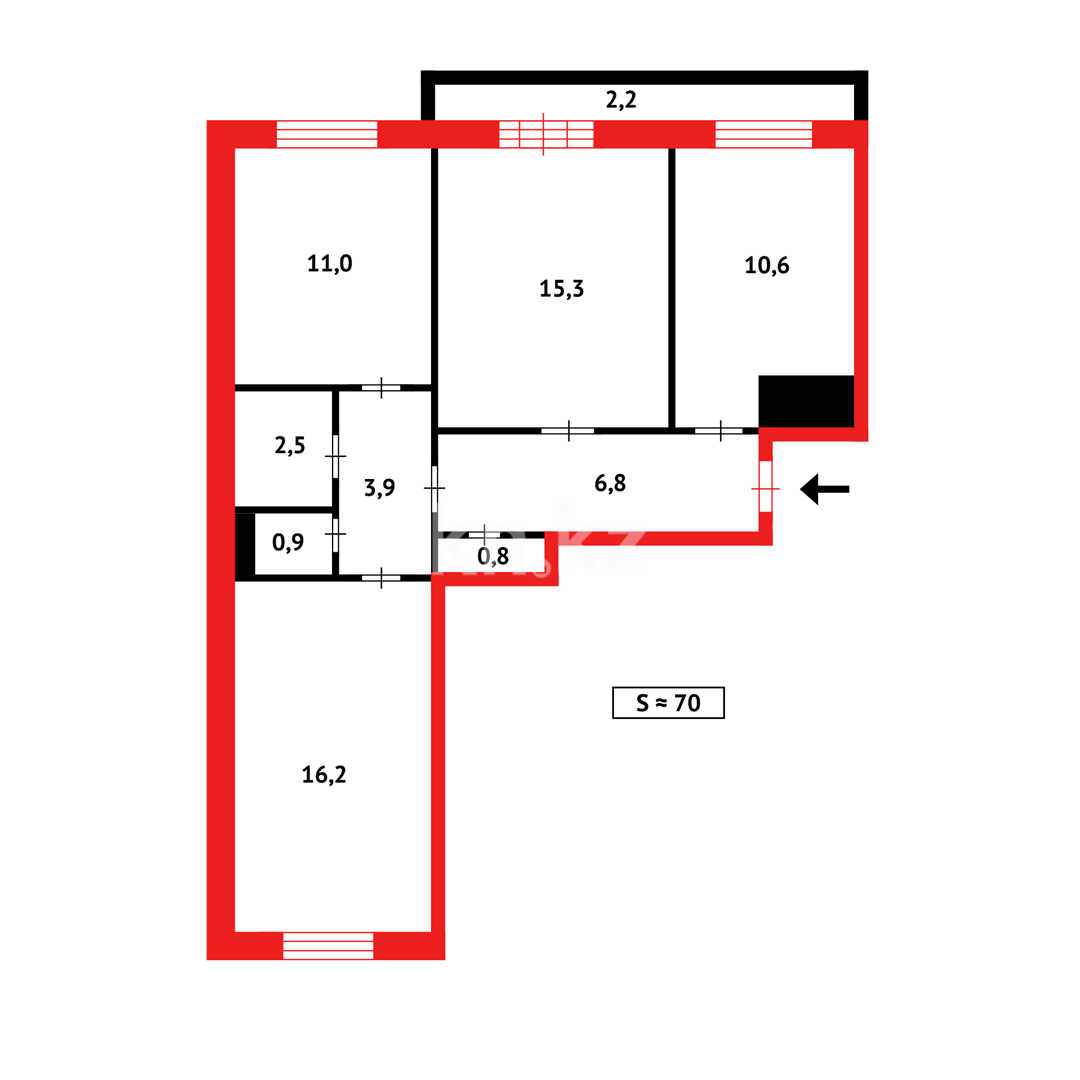 Продажа 3-комнатной квартиры, 70 м² в Темиртау - фото 15