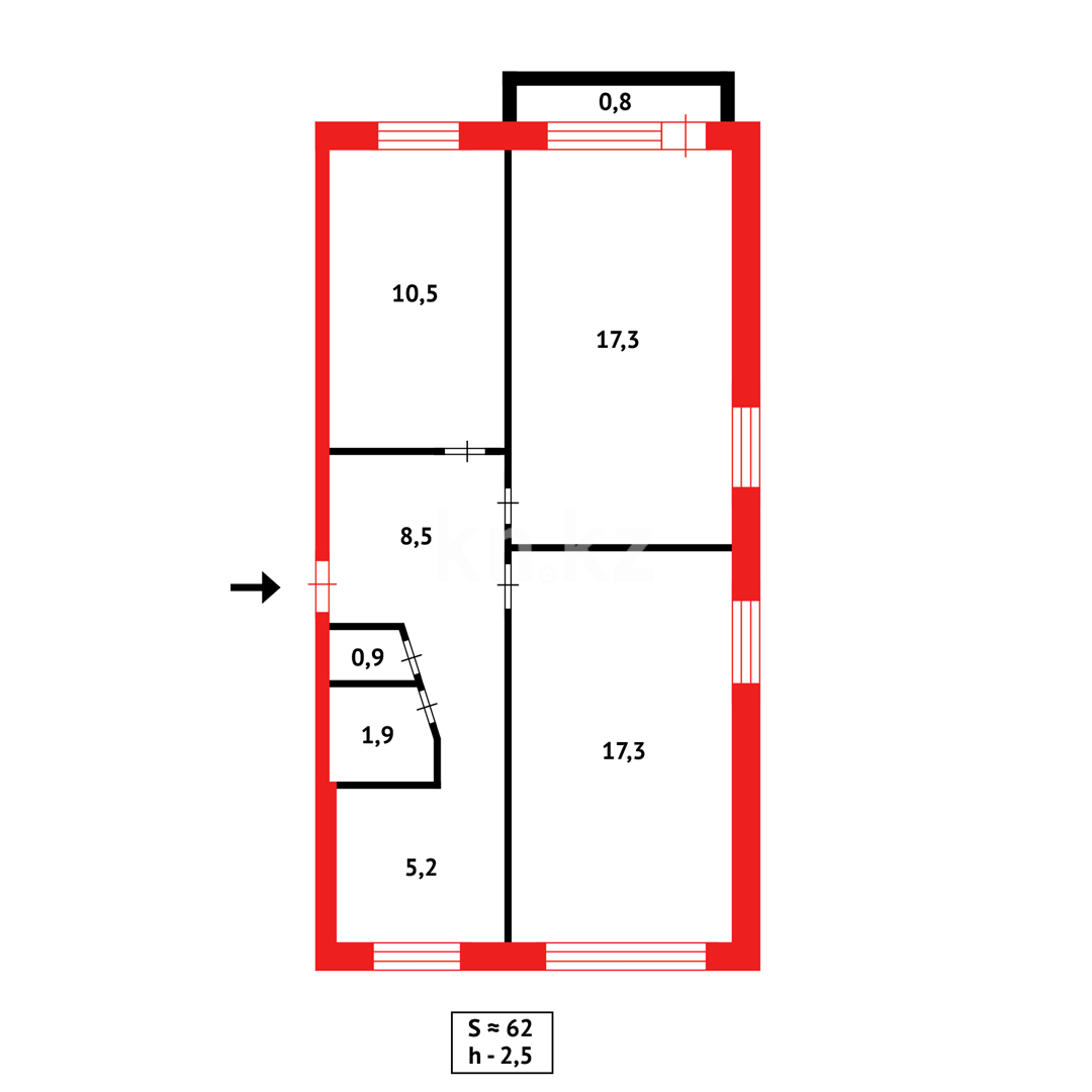 Продажа 3-комнатной квартиры, 62 м², 6-й мкр. в Темиртау - фото 13