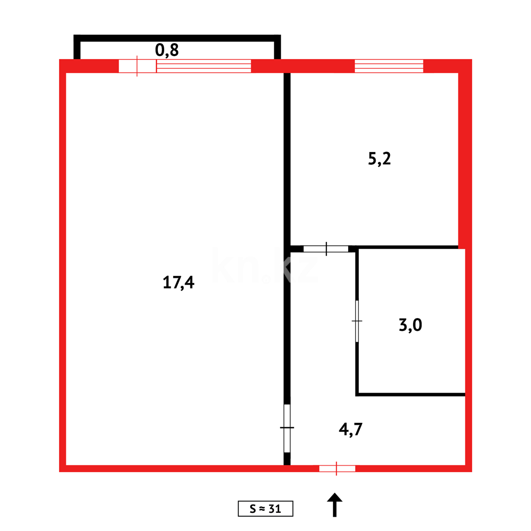 Продажа 1-комнатной квартиры, 32 м² в Темиртау - фото 12