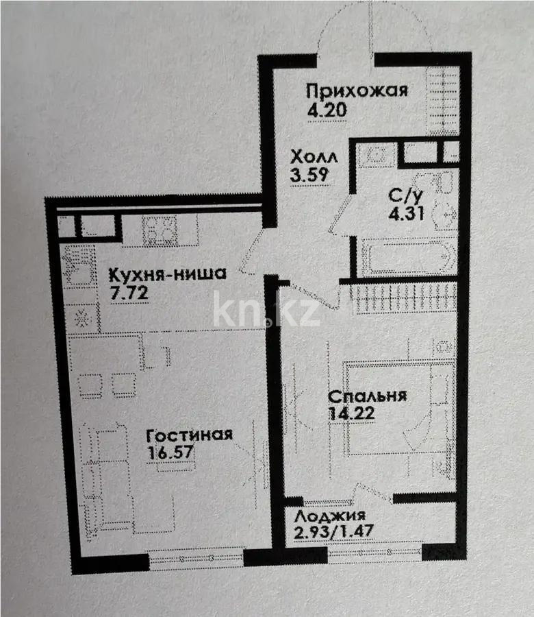 Продажа 2-комнатной квартиры, 52 м² в Алматы