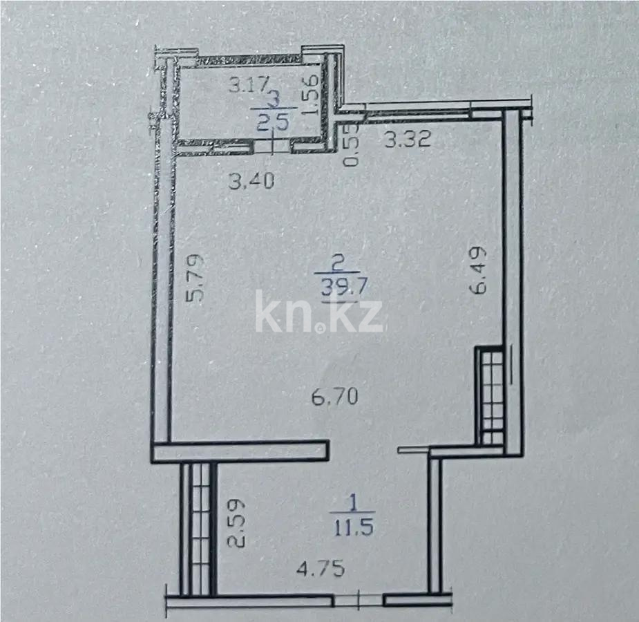 Продажа 2-комнатной квартиры, 53.7 м² в Алматы