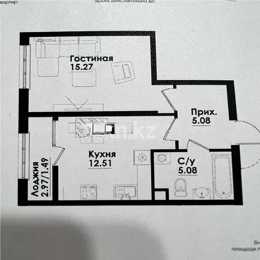 Продажа 1-комнатной квартиры, 41 м² в Алматы