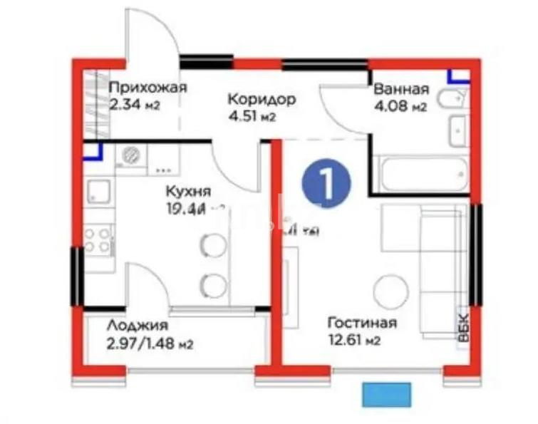 Продажа 1-комнатной квартиры, 35.47 м² в Алматы