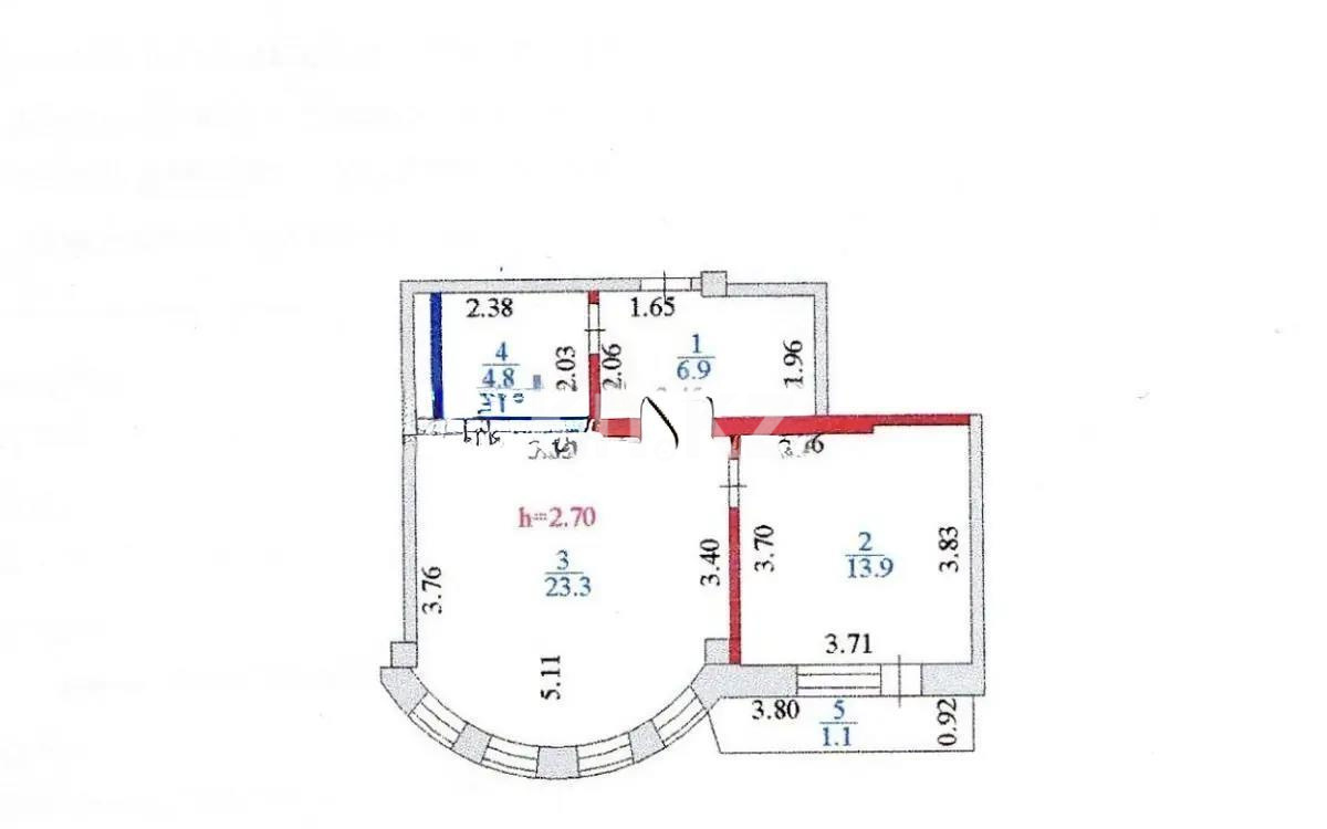 Продажа 1-комнатной квартиры, 48.9 м² в Астане