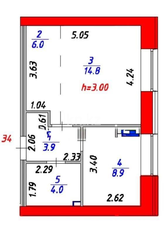 Продажа 2-комнатной квартиры, 38 м², ул. Нажимеденова, дом  28/1 в Астане - фото 5