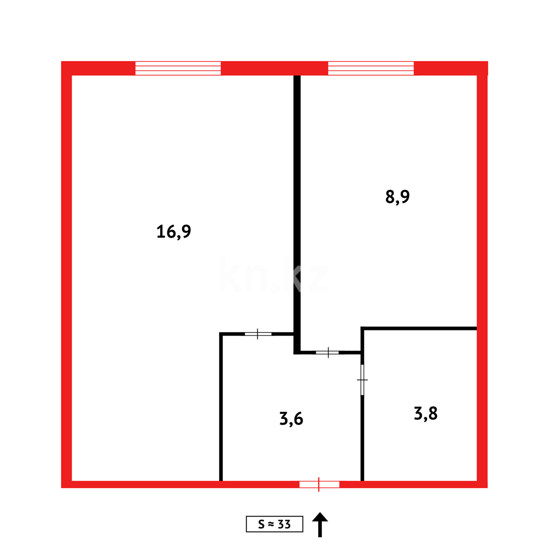 Продажа 1-комнатной квартиры, 33 м², мкр-н Мамраева (Восток-5), дом  12 в Караганде - фото 9