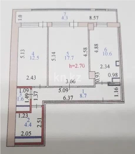 Продажа 2-комнатной квартиры, 60 м², пр. Мангилик Ел, дом  62/1 в Астане - фото 5