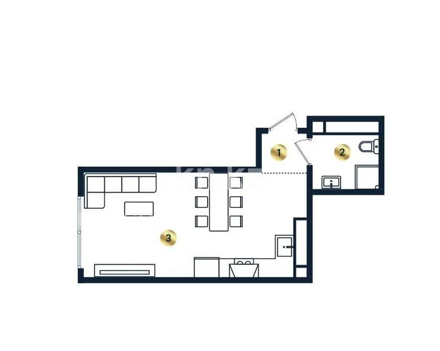 Продажа 1-комнатной квартиры, 32.52 м², ул. Сыбызгы, дом  100 стр в Алматы