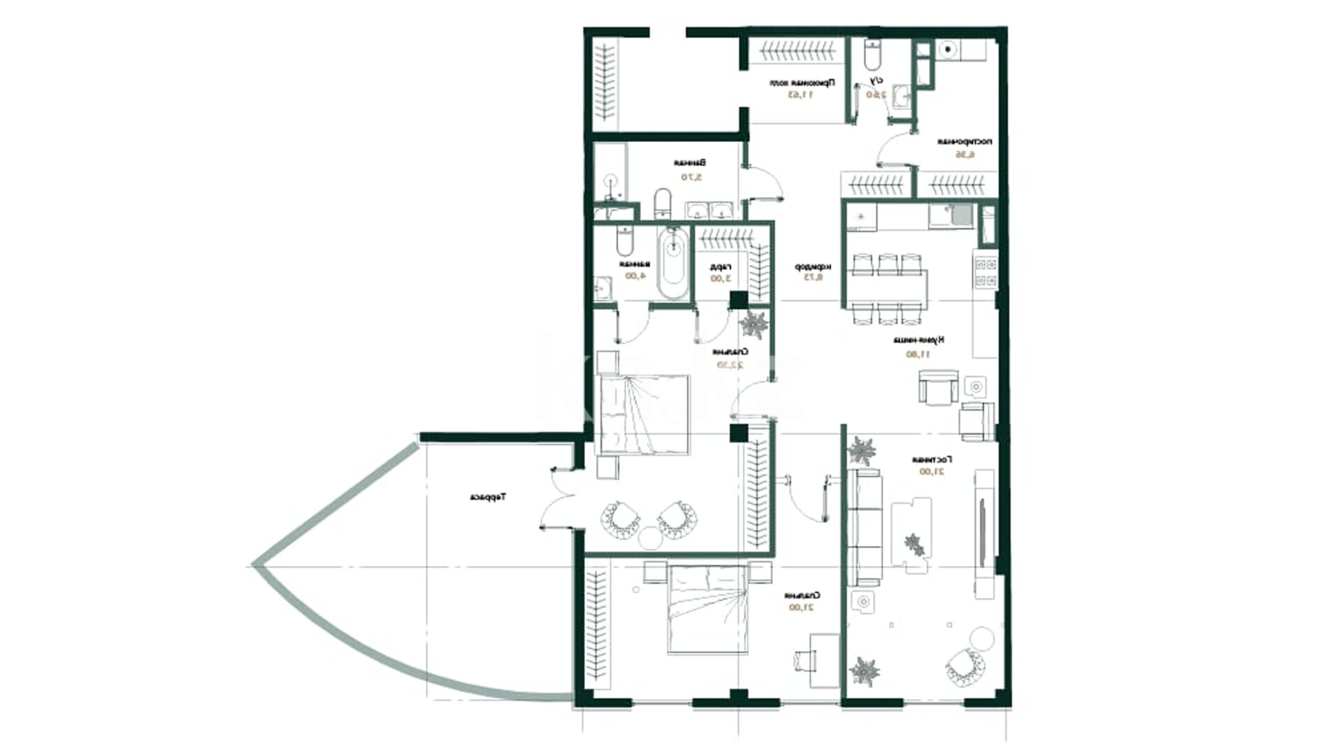 ЖК Seneca, 3-комнатная, цена 163 098 000 ₸, 1 170 000 ₸&nbsp;/&nbsp;м²