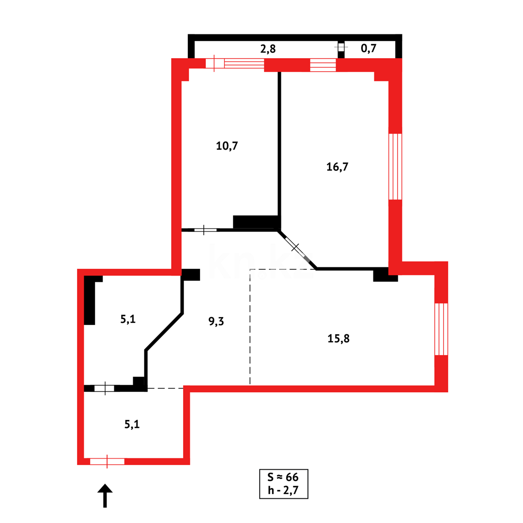 Продажа 2-комнатной квартиры, 66 м², ул. Сатпаева в Астане - фото 7