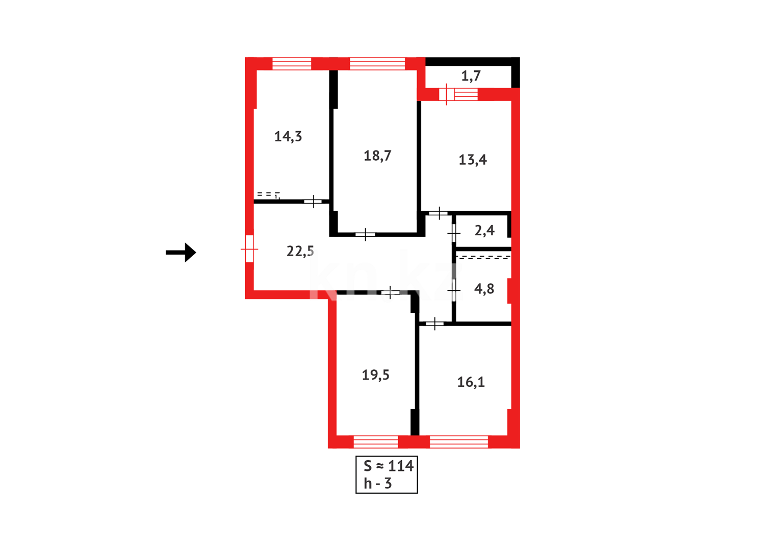 Продажа 4-комнатной квартиры, 114 м² в Астане - фото 16