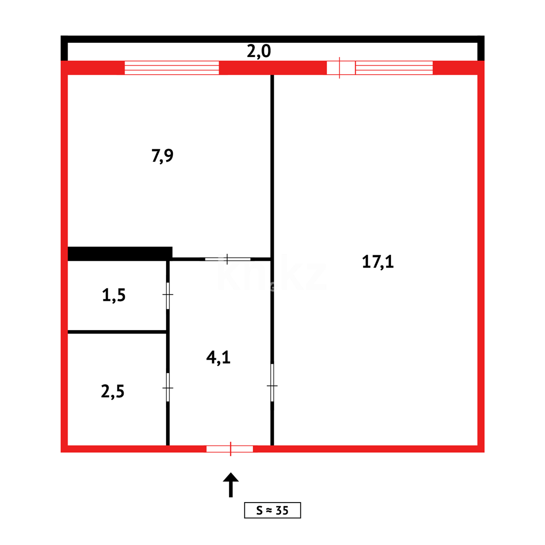 Продажа 1-комнатной квартиры, 36 м² в Караганде - фото 14