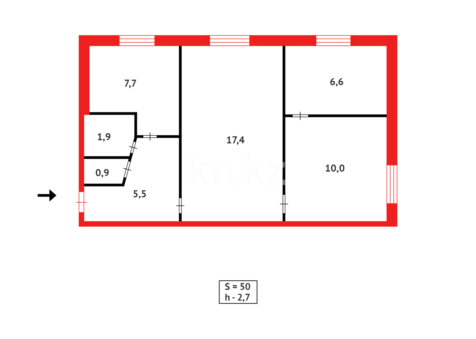 Продажа 3-комнатной квартиры, 50 м² в Караганде - фото 12