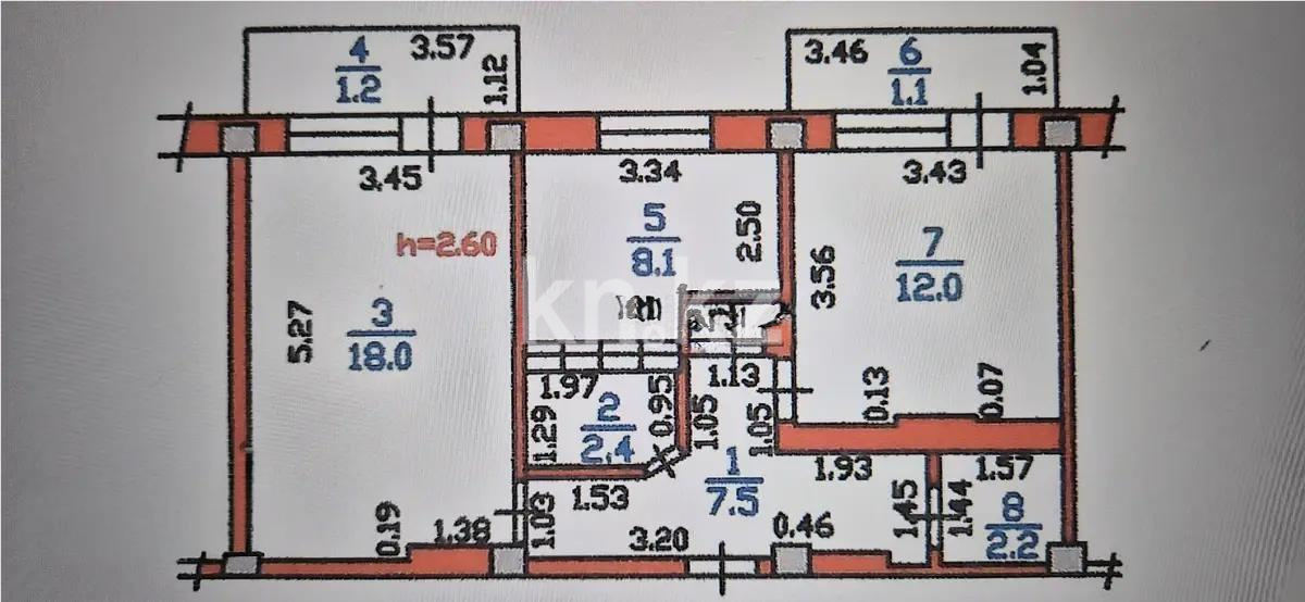 Продажа 2-комнатной квартиры, 52.5 м² в Алматы