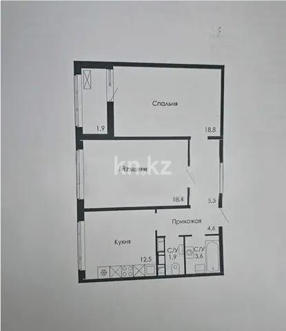 Продажа 2-комнатной квартиры, 67.2 м² в Астане