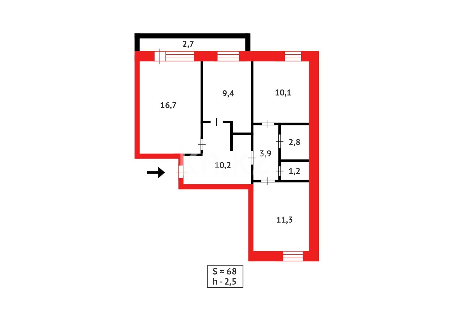 Продажа 3-комнатной квартиры, 68 м² в Темиртау - фото 18