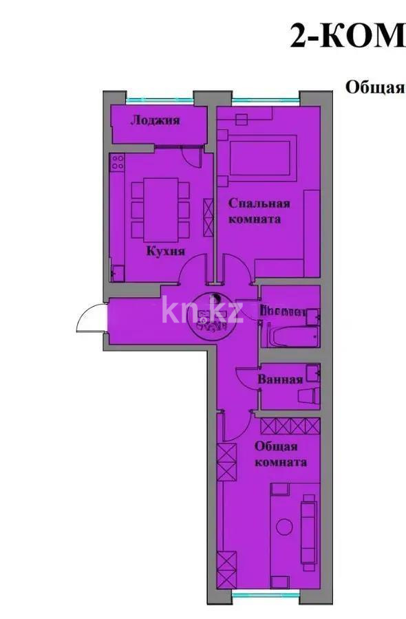 Продажа 2-комнатной квартиры, 71 м² в Астане