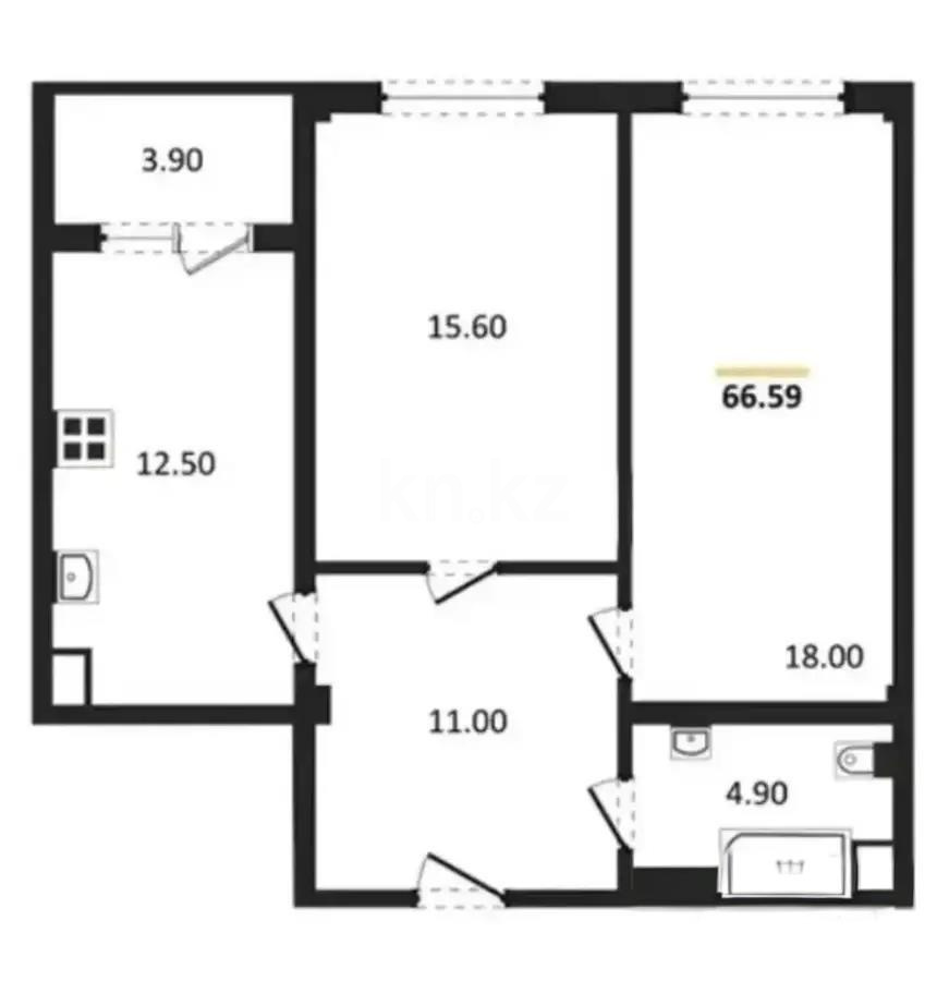 Продажа 2-комнатной квартиры, 67 м² в Алматы - фото 2