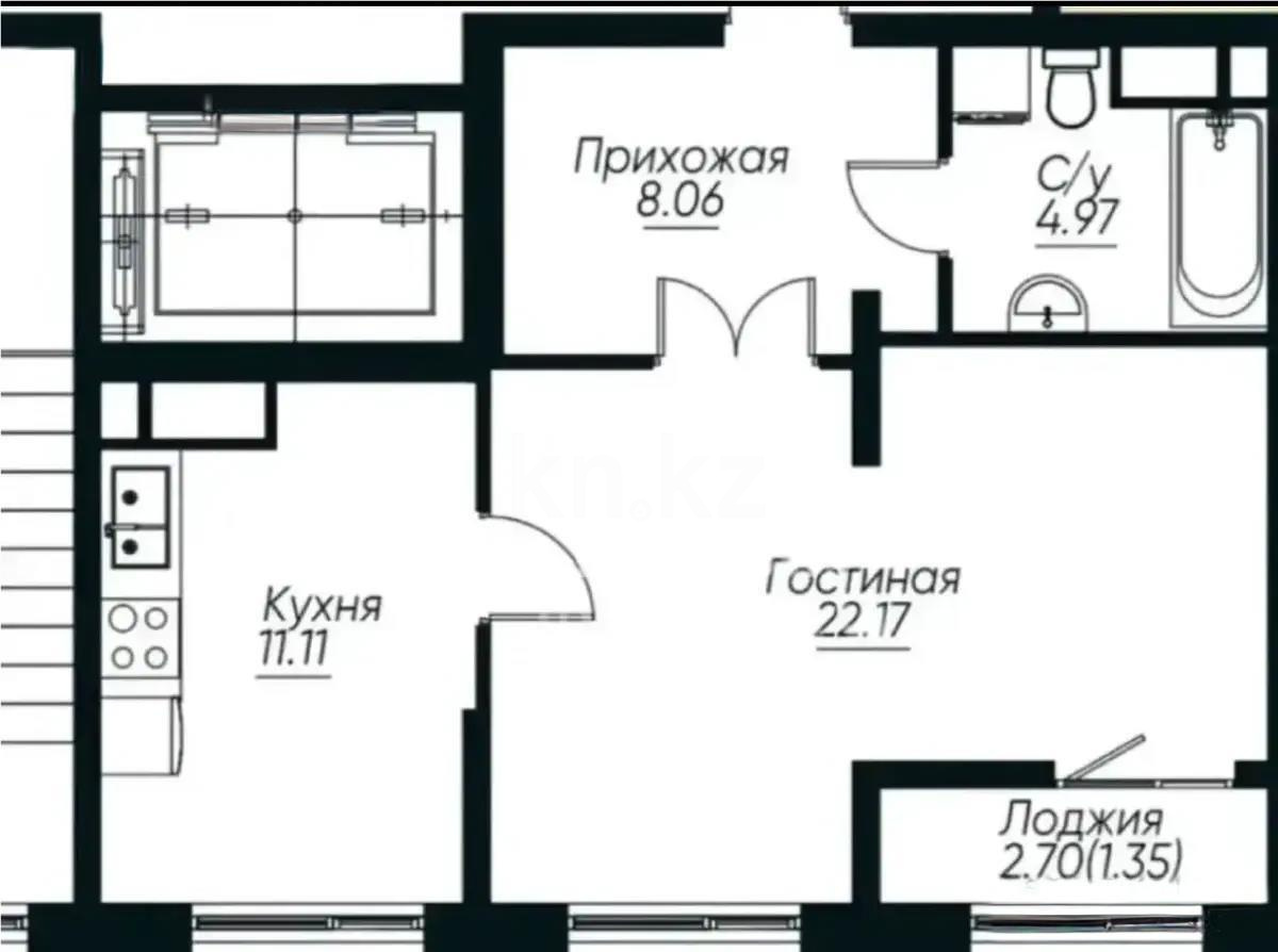 Продажа 1-комнатной квартиры, 46.6 м², пр. Сейфуллина, дом  467г в Алматы