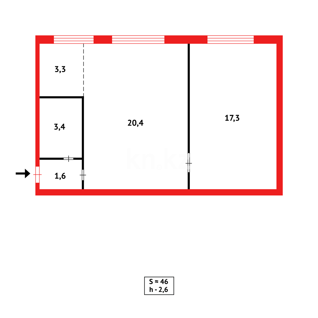 Продажа 2-комнатной квартиры, 46 м² в Караганде - фото 10