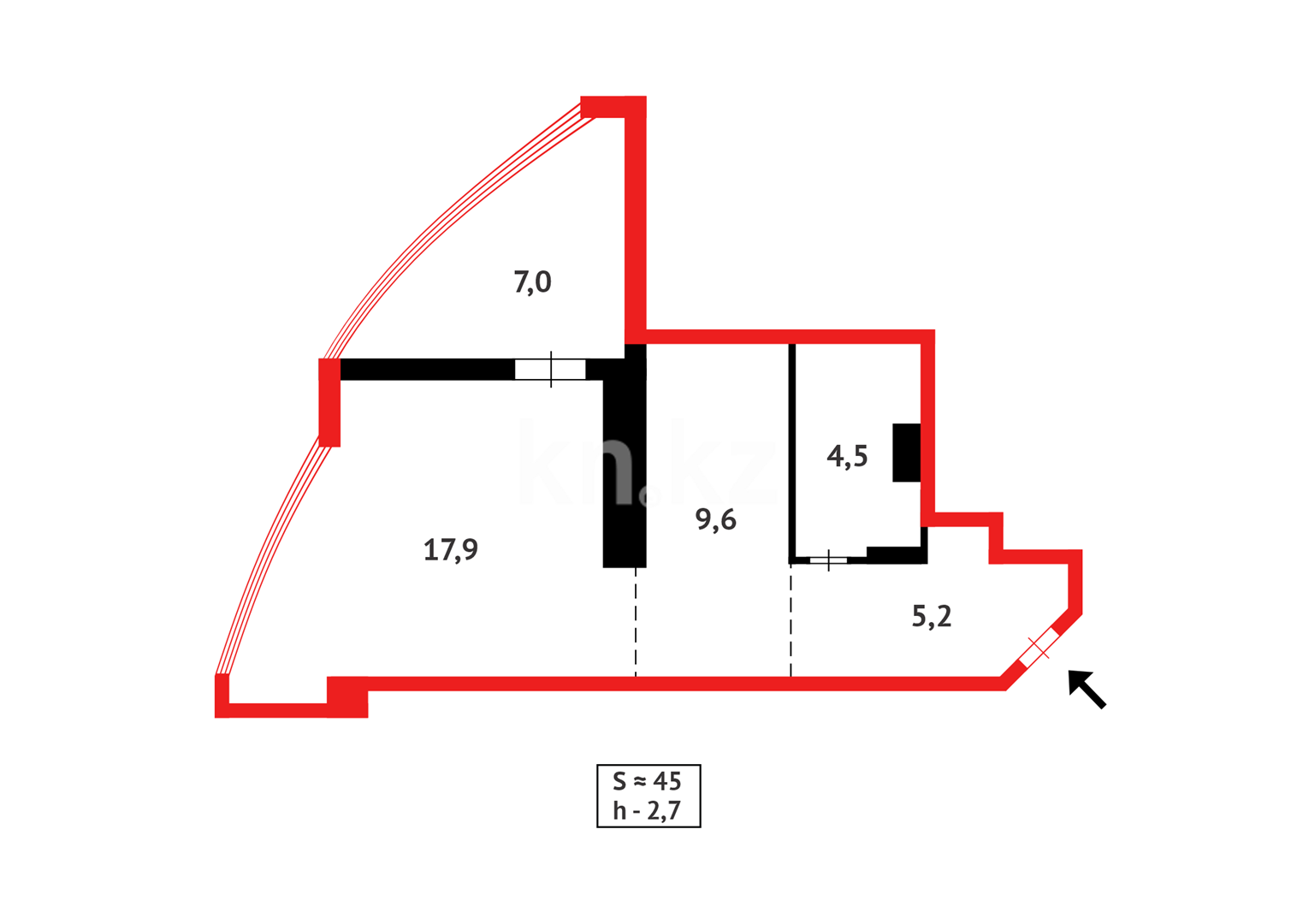Продажа 1-комнатной квартиры, 45 м² в Астане - фото 8