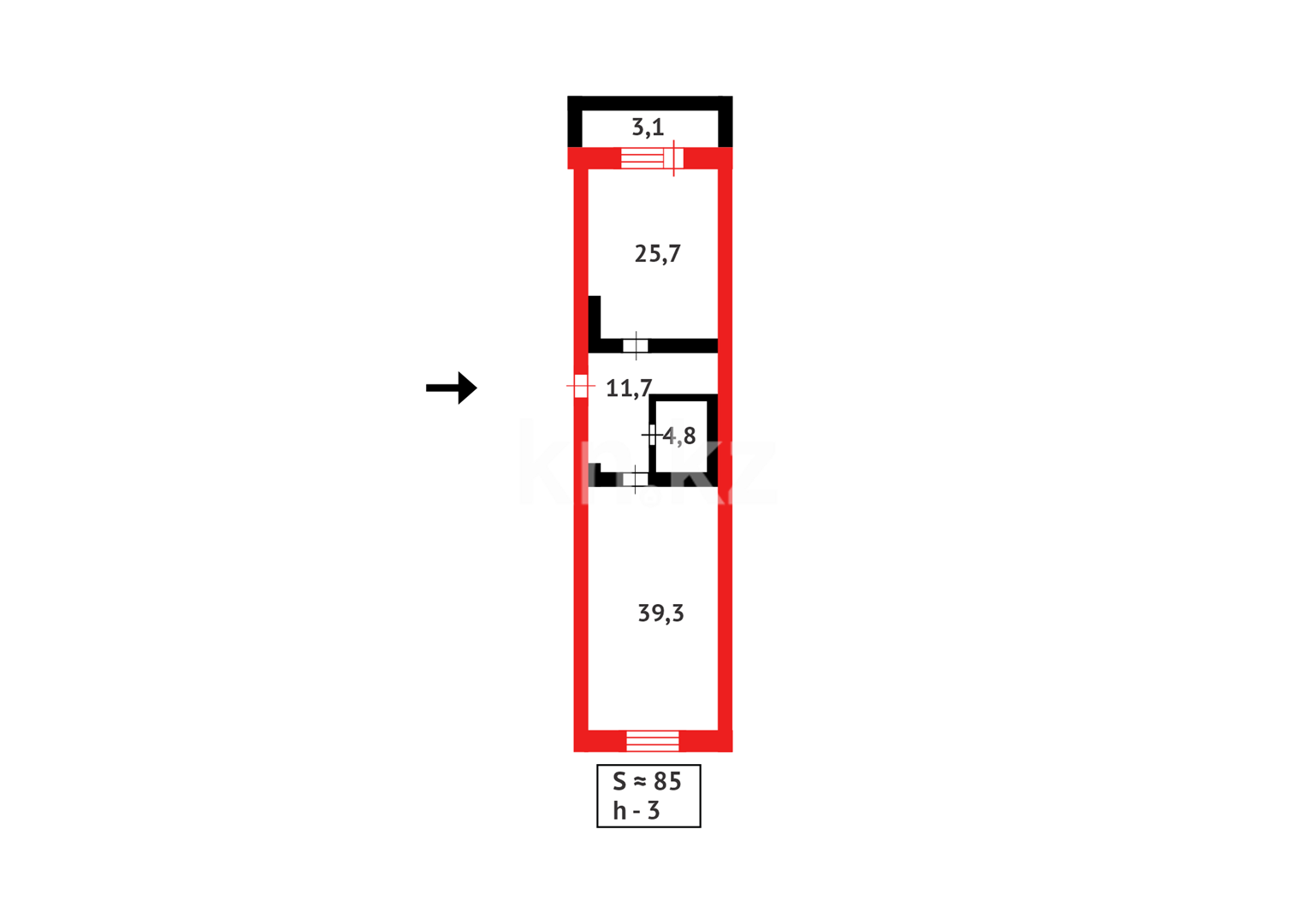 Продажа 2-комнатной квартиры, 84.6 м², ул. Кенесары в Астане - фото 10