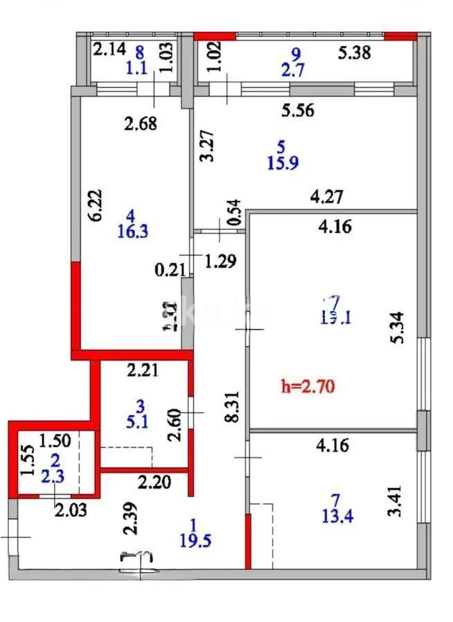 Продажа 3-комнатной квартиры, 100 м², пр. Тауелсыздык, дом  25 в Астане