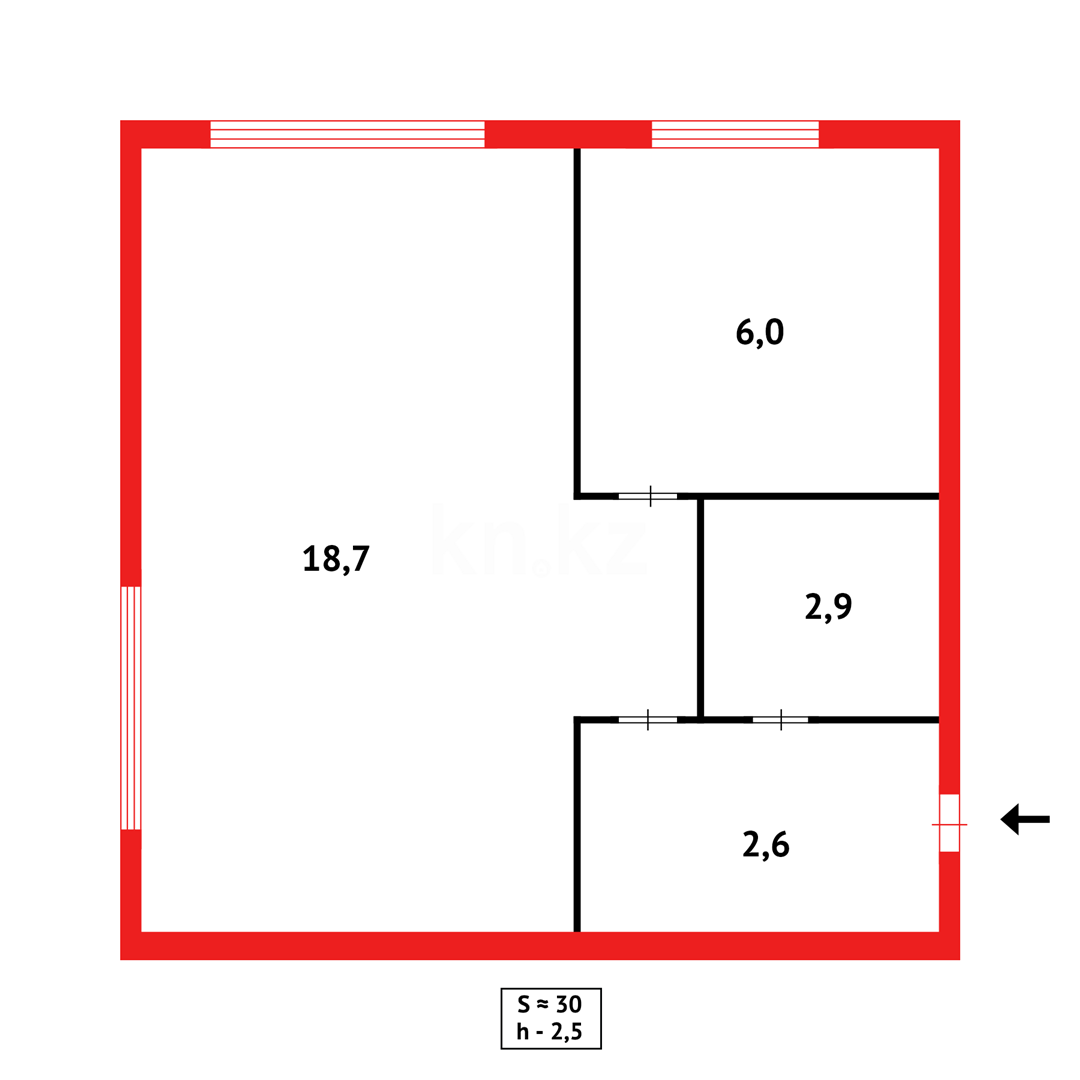 Продажа 1-комнатной квартиры, 31 м² в Караганде - фото 2