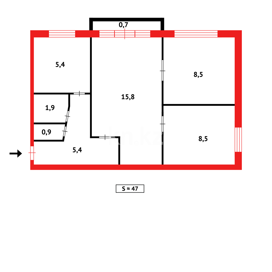 Продажа 3-комнатной квартиры, 47 м² в Темиртау - фото 12